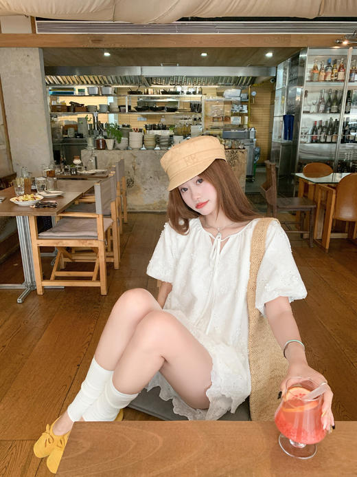 <曾小咸推荐>3.28现货秒杀！微信超特价！重工刺绣套装泡泡袖衬衫+短裤两件套 日常219.99 立减110 秒杀109.99/套！ 商品图13