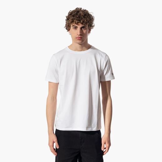 GCDS 男士字母徽标标签弹力棉质圆领短袖T恤 白色 A2EM2300UW1 10 商品图1