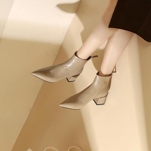 westory2023年秋季新品欧美优雅气质尖头靴中跟短靴女靴S23DS83521 商品图5
