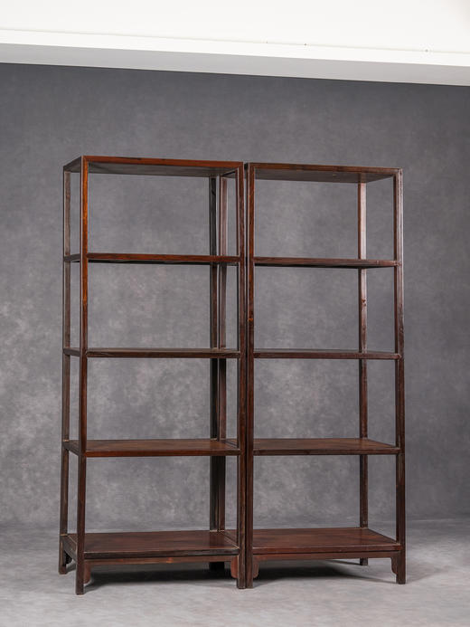 清	红木全敞式四层架格（一对） 商品图0