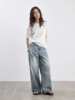 步履不停/5B42107C/水洗做旧直筒牛仔裤 商品缩略图3