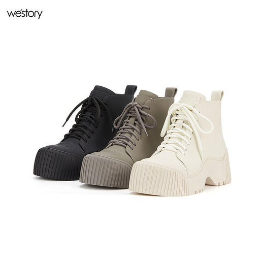 westory学院风马丁靴厚底高跟平跟舒适百搭短靴老爹鞋女W23DS82921 商品图0