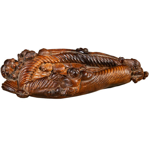 二十世纪	黄花梨雕童子戏蚌摆件 商品图5