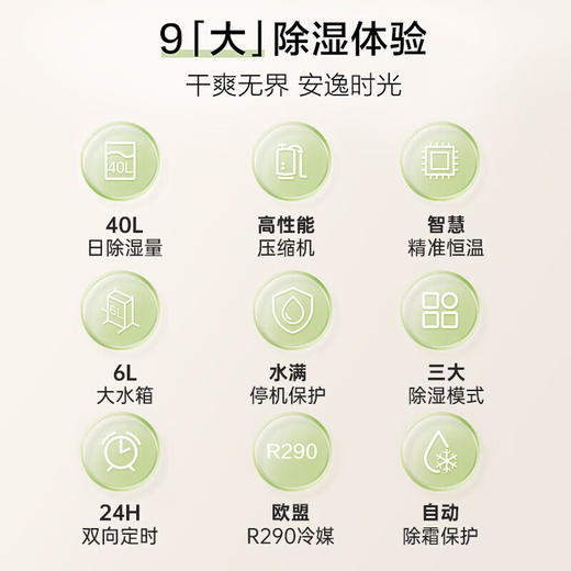 海尔除湿机/抽湿机 除湿量40升/天家用轻音防霉 抽湿器 地下室档案室干燥机 干衣机 CF40-PDR 40L/天 70-120㎡ 商品图1