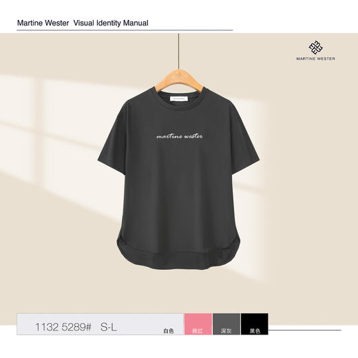 Martine Wester女款弹力丝光面料宽松圆领短袖T11325289 商品图4
