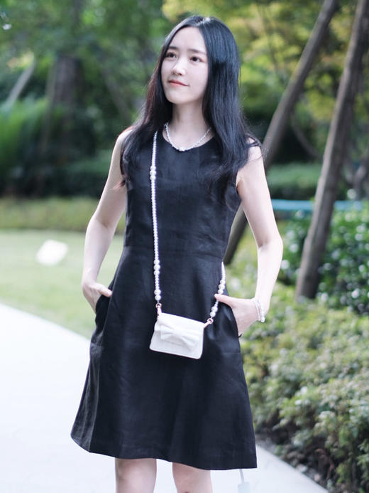 【高品质私服】【IC厚苎麻斜纹布及膝连衣裙】小个子也能轻松驾驭，优雅大方、端庄得体G1398-CC【无标出货 介意慎拍】 商品图1