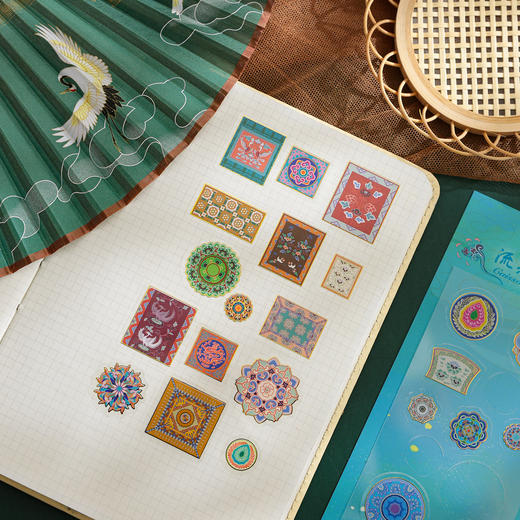 遇见敦煌卡通复古烫金涂鸦贴纸个性创意装饰DIY手帐防水切膜贴 商品图3