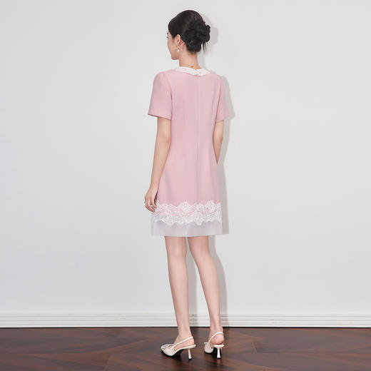 「高货wl」全新升级【铂金会员349/天猫469/差价120】(95609)洛诗琳轻奢法式钉珠连衣裙2025夏季收腰显瘦气质蕾丝裙 商品图2