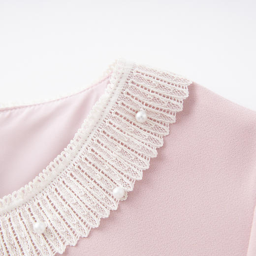 「高货wl」全新升级【铂金会员349/天猫469/差价120】(95609)洛诗琳轻奢法式钉珠连衣裙2025夏季收腰显瘦气质蕾丝裙 商品图4