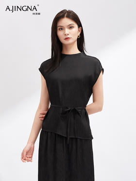 【夏日灵动】阿菁娜重磅真丝温柔气质小衫F30X202037