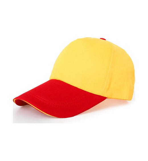 涤棉拼色布帽男女同款帽子魔术贴五片棒球帽遮阳防晒帽鸭舌帽HS1004 商品图0