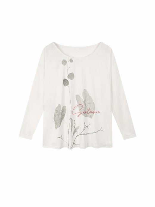 早乙女惠子saotome/STMCX252339/一字肩植物印花凉感长袖t 商品图3