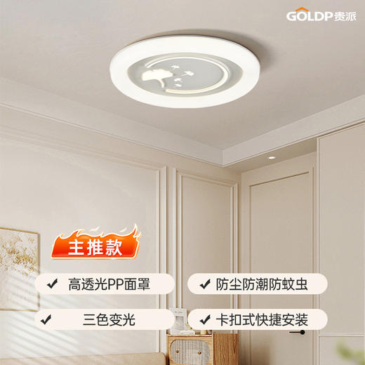 贵派 三防卧室灯 银杏叶 500圆 商品图0