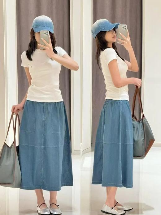 【高品质私服】【IC棉弹牛仔布无袖上衣+半裙】优质原料 弹性优异 舒适自如，优雅又独特的时尚风格G1439/G1454-CC【无标出货 介意慎拍】 商品图8