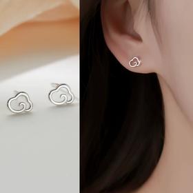 【敦煌祥云纯银小耳钉】敦煌小众祥云耳钉 女素银简约 手工气质 简约小巧耳饰饰品