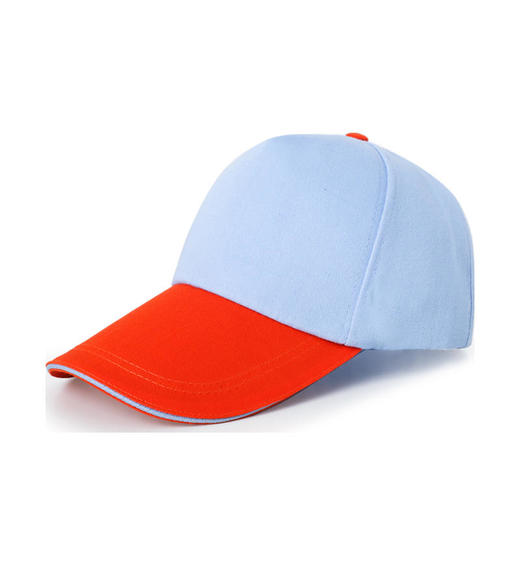 涤棉拼色布帽男女同款帽子魔术贴五片棒球帽遮阳防晒帽鸭舌帽HS1004 商品图5