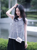 【和纸纱条纹背心】甄选和纸混纺纱线，质地轻盈，光泽柔和干爽的质感JZ2543-CC 商品缩略图4