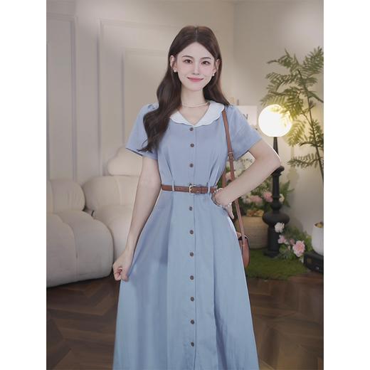 鹿向南【简雅格调】2025夏季新款高级感时尚气质收腰连衣裙女 商品图1