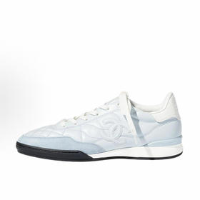 CHANE*香奶奶25S 小牛皮 圆头系带 德训鞋 薄底鞋 低帮 生活休闲鞋 女款 蓝色