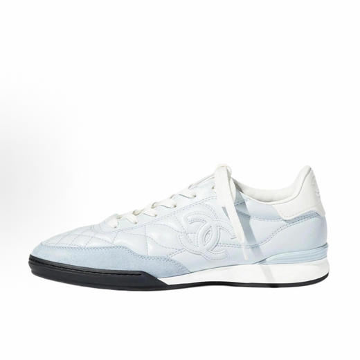 CHANE*香奶奶25S 小牛皮 圆头系带 德训鞋 薄底鞋 低帮 生活休闲鞋 女款 蓝色 商品图0