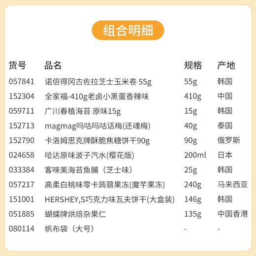 【夏凉节暑“价”计划】出游不喊饿轻松提升幸福感 零食礼包E/057841*152304*059711*152713*152790 商品图1