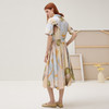 谜底连衣裙短袖女2025秋新品复古收腰抽绳原创印花长裙253ML1067 商品缩略图2