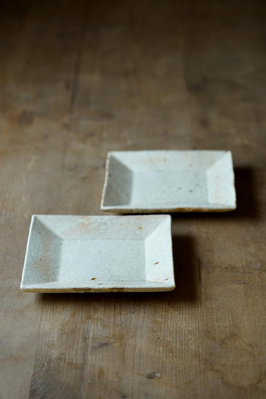 尾形笃27罅粉引｜四方皿 商品图0