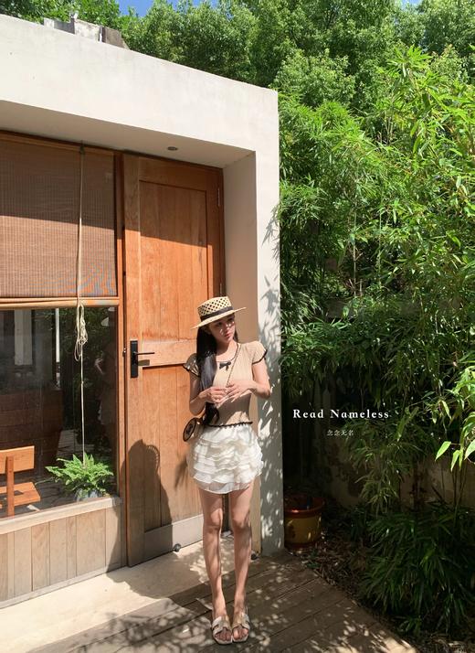 Read Nameless /焦糖蝴蝶结上衣+雪纺氛围感蛋糕裙裤 2025/6/21 商品图7