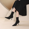 westory2024秋冬新款法式时尚绒面极简百搭显瘦尖头弹力靴女S24DS84531 商品缩略图3