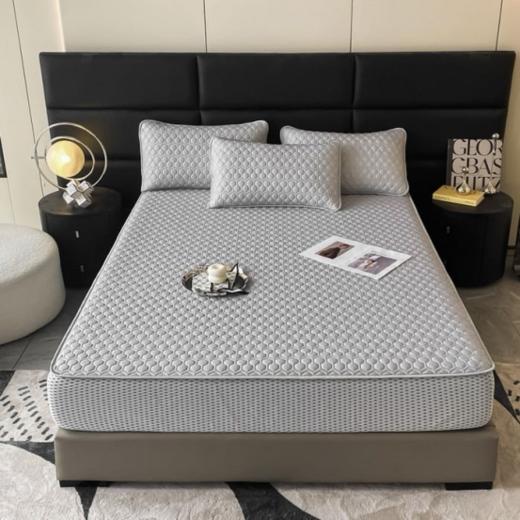 🌸【凉席界的“爱马仕”-床笠款-005】进口凉感丝夏季乳胶凉席套装，柔软舒适型强🌟，凉感亲肤不沾肤整张乳胶久睡不变形 ✅ 进口A类凉感丝 、【填充物】高品质整张3A乳胶（5mm） 商品图4