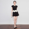 「高货wl」全新升级【铂金会员321/天猫429/差价108】(99333)洛诗琳小香风钉珠圆领拼荷叶边上衣洋气减龄短裤套装女 商品缩略图0
