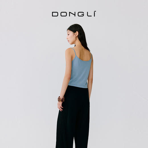 东黎 • 温柔的海风 波光透影 桑蚕丝山羊绒  女士短款背心 5110 商品图3