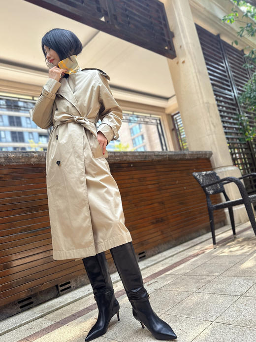 westory秋冬时尚欧美尖头真皮细跟高筒时装靴女W24DQ84021 商品图5