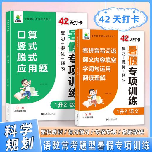 【2025版】暑假专项训练1升2到5升6、语文、数学（全国通用）科学规划 商品图1
