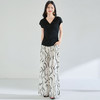 「高货sh」全新升级【铂金会员183/天猫249/差价66】(03908)洛诗琳高级感印花冰丝阔腿裤2025夏季宽松显瘦休闲长裤 商品缩略图3