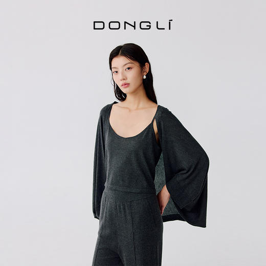 东黎 • 温柔的海风 波光透影 桑蚕丝山羊绒  女士短款背心 5110 商品图4