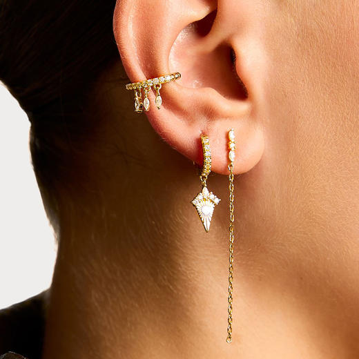 订购8周到｜MYA-BAY-RIO-金色 锆石 单只 耳廓夹［比利时设计师］ 商品图1