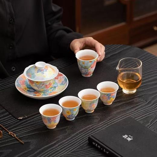 手绘万花系列 高端茶具套装 满工全瓷器手绘 商品图0