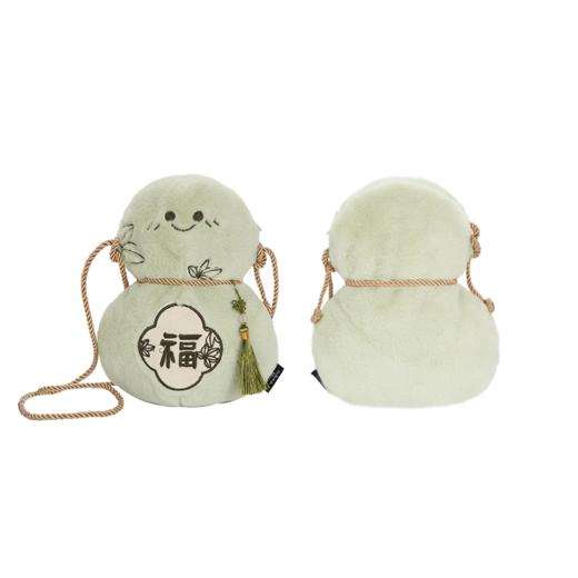 大英博物馆 东方梦境系列 福禄双全毛绒葫芦手机包 果绿 商品图5