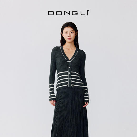 东黎 • 温柔的海风 第五航线 桑蚕丝山羊绒女士V领开衫 5200 商品图5