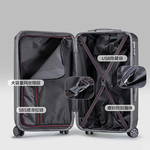 【顺丰包邮】新品大容量男行李箱女拉杆登机密码箱学生旅行皮箱子三七开深仓设计USB充电高效轻音万向轮 商品图7