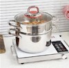【德国24CM双层蒸锅】菲仕朗304不锈钢蒸锅蒸笼汤锅加深加厚炖锅18/10三层钢一体成型明火通用 蒸锅 1层 24cm 商品缩略图0