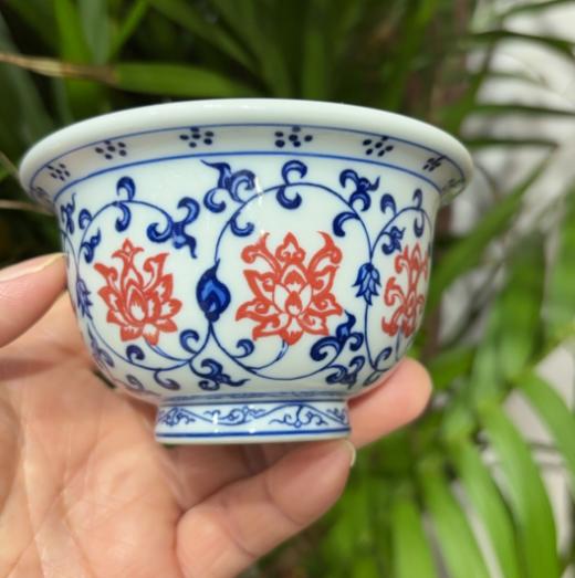 柴窑缠枝莲主人杯 商品图0