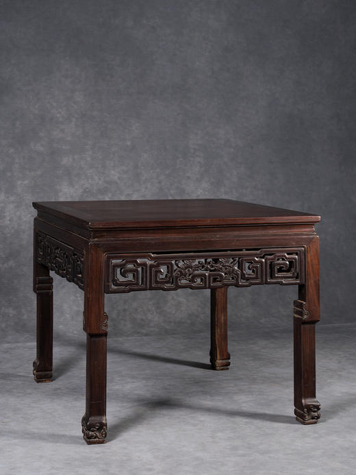 清	红木透雕夔龙纹八仙桌 商品图1