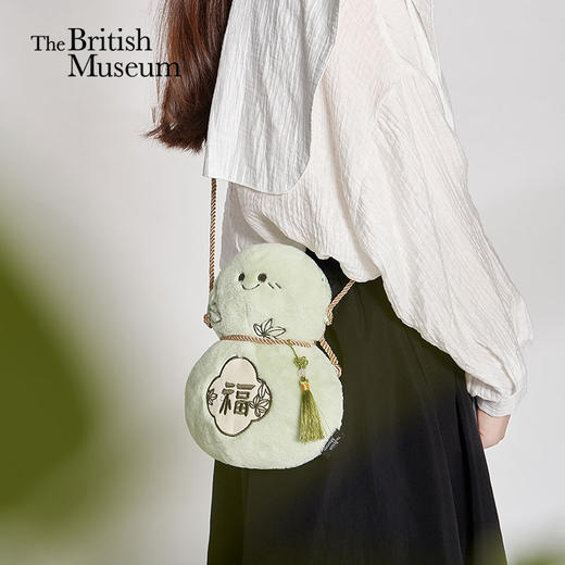 大英博物馆 东方梦境系列 福禄双全毛绒葫芦手机包 果绿 商品图0