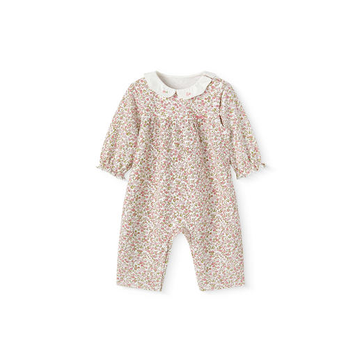 【商场同款】英氏新生婴儿哈衣春秋新款女宝宝印花长袖翻领连体衣 商品图4