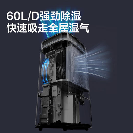 海尔变频除湿机60L双变频更节能低噪+空气净化器除醛吸湿器干衣除湿净化一体机CF60-BJ1U1 商品图5