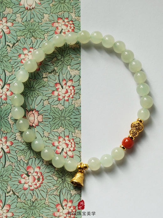 巧也【青鸾语】6mm碧玉晴水珠配南红手珠国风手串禅意风 商品图7