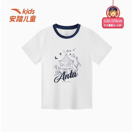 安踏儿童夏季新款女大童长版女生短袖T恤舒适透气百搭洋气时尚362538102 商品图0