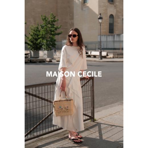 MAISON CECILE 法式极简立体荷叶边设计感开衩半身裙长款 商品图1